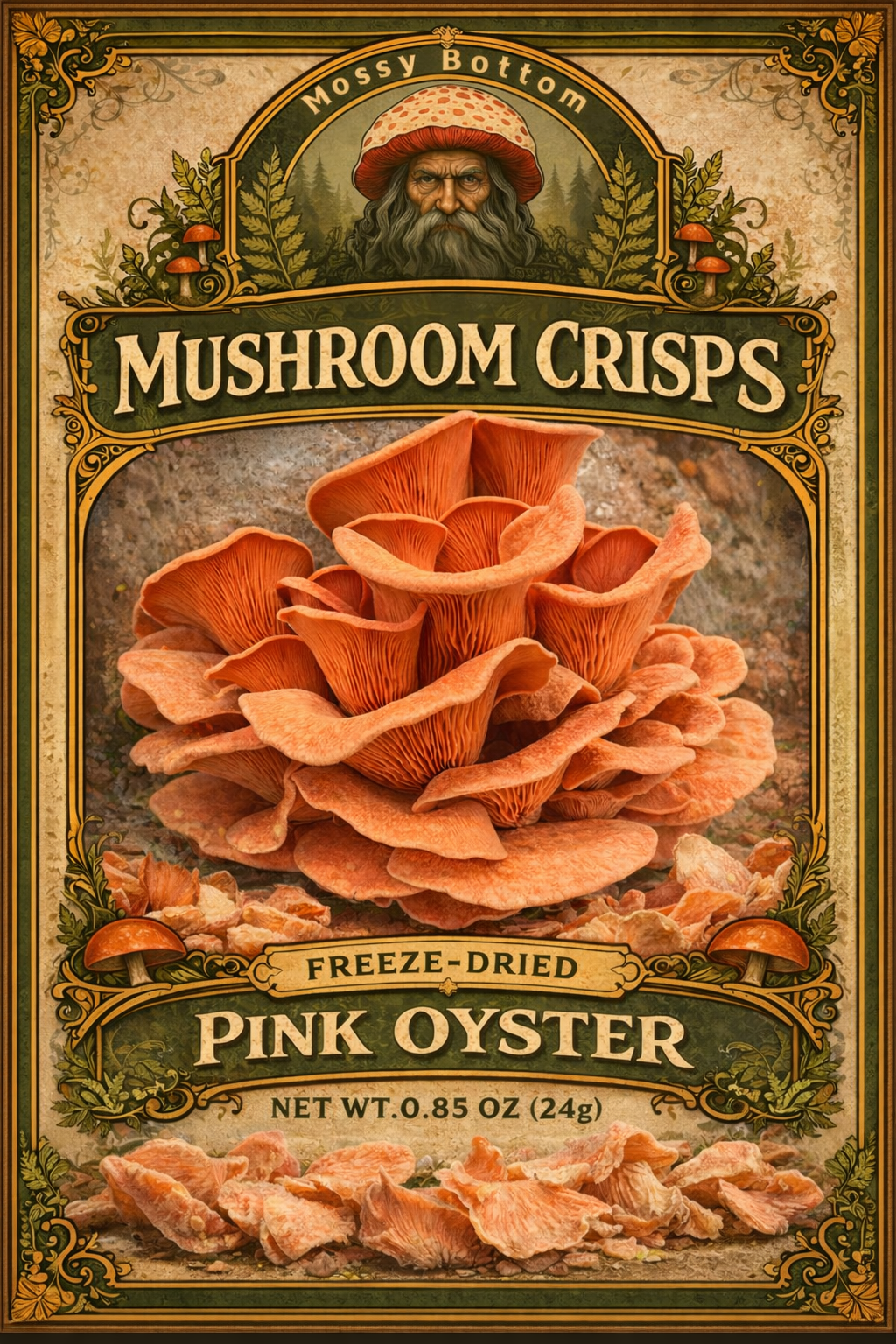 Pink Oyster | Mushroom Crisps – Gourmet Freeze-Dried Snack