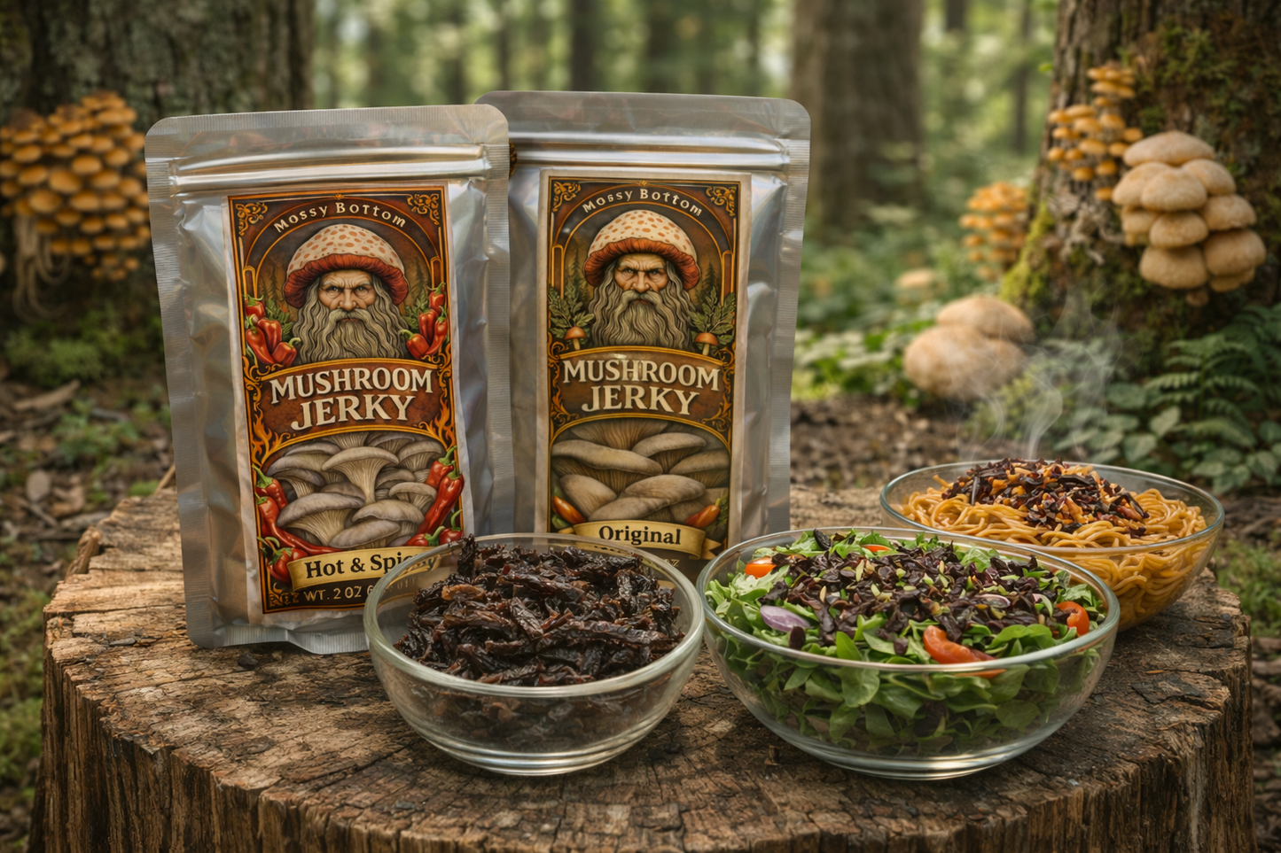 Spicy Mushroom Jerky — Chili Heat, Deep Umami, Slow-Cooked