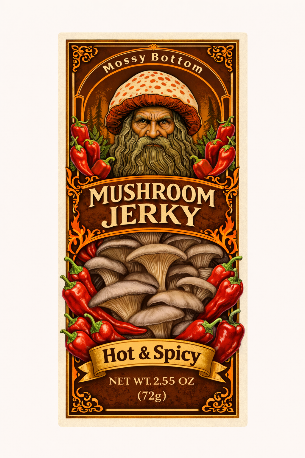 Spicy Mushroom Jerky — Chili Heat, Deep Umami, Slow-Cooked